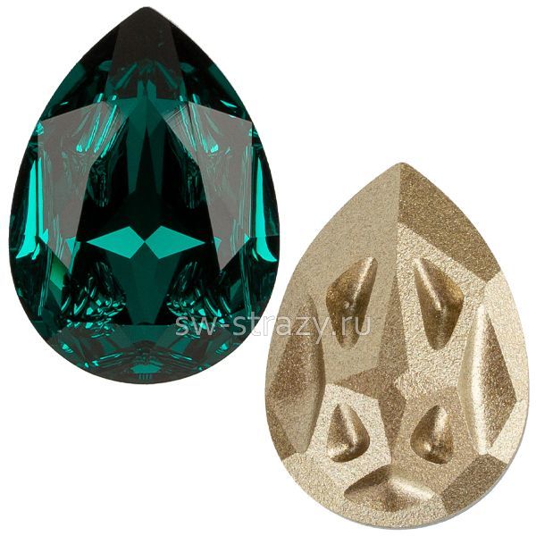 Кристаллы 4390 18x13 mm Emerald