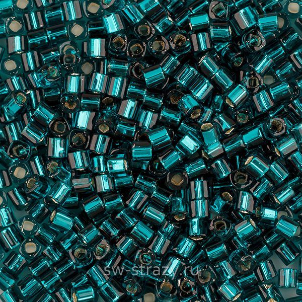 Бисер Cube 1,5 mm #0027BD Внутреннее серебрение сине-зеленый