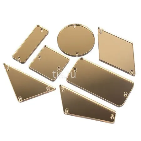 Набор зеркал акриловых пришивных 30 шт (золото)