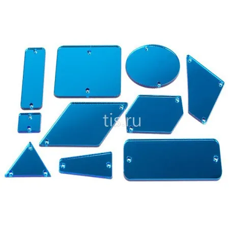 Набор зеркал акриловых пришивных 30 шт (синий)