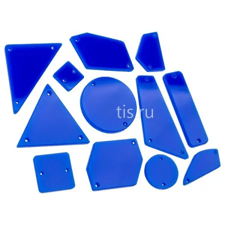 Набор зеркал акриловых пришивных 30 шт (синий) пластик