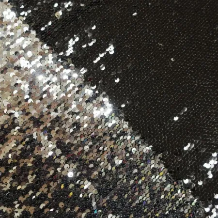 Пайеточная ткань черный\серебро Пайеточная ткань черный\серебро