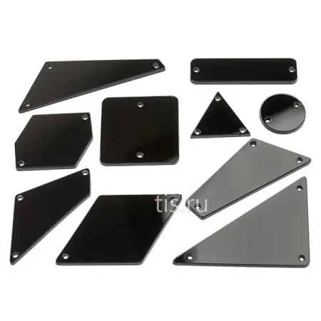 Набор зеркал акриловых пришивных 30 шт (черный)