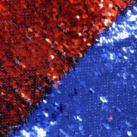 Пайеточная ткань синий\красный Пайеточная ткань синий\красный