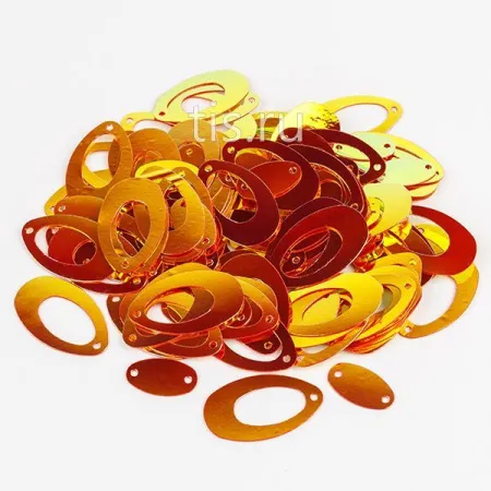 Пайетки овал Golden Red